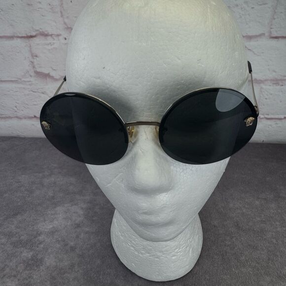 Versace VE2176 Retro Medusa Round Black Sunglasses - Picture 2 of 14